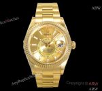 Noob Factory Replica Rolex Sky Dweller Champagne Gold Swiss 9001 Watches